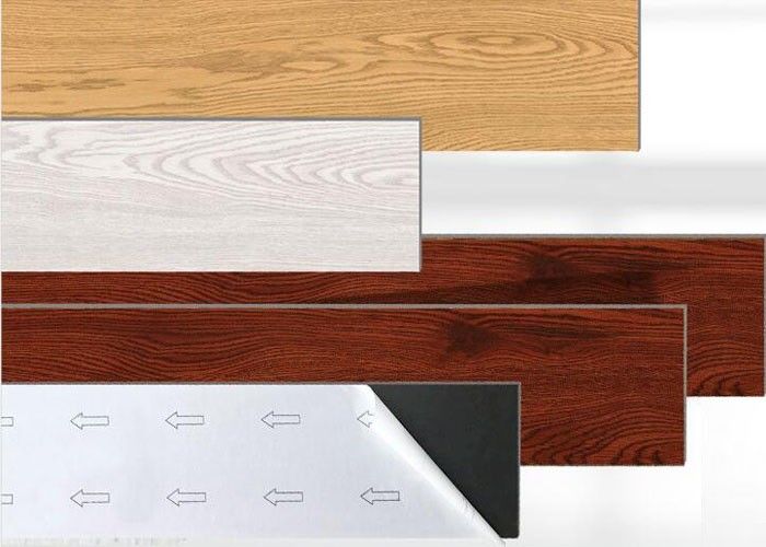 Indoor Floor Anti Scratch  6inch × 36inch Self Adhesive Wood Flooring 1.8mm